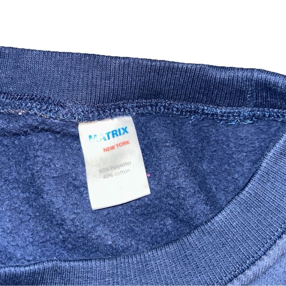 Vintage 90s Mens Small Spell Out Rainbow New York City Crewneck Sweatshirt blue - Picture 5 of 6